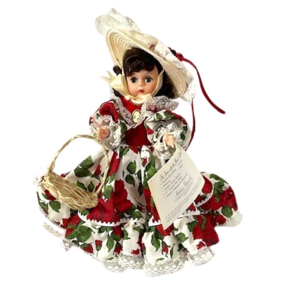 Madame Alexander restrung 8" Scarlett Picnic Shadow doll with stand.
